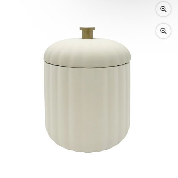 Other - Off-White Bathroom Canister with Lid